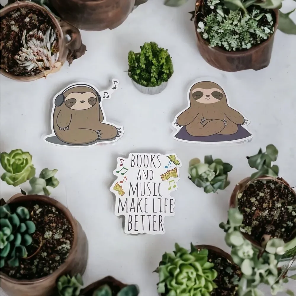 NWT Wool + Pepper Co. Sloth Sticker Pack (3 stickers)